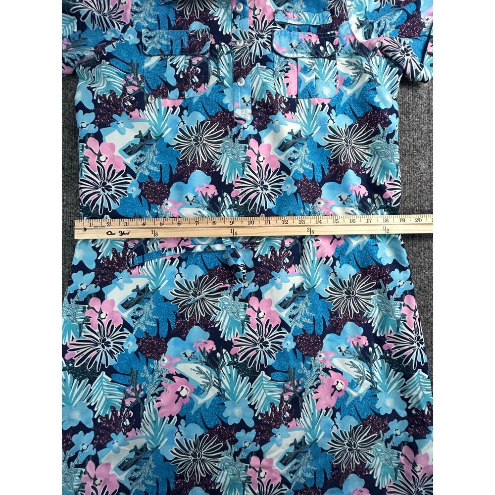 Magellan Fish Gear Floral Fishing Dress Blue Pink Women's Large - Picture 8 of 12
